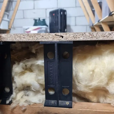Loft Leg storage system for insulated loft spaces