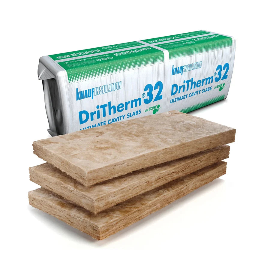 100mm Knauf Dritherm 32 Mineral Wool Cavity Wall Insulation - 3.28m² (6 Slabs/Pack)