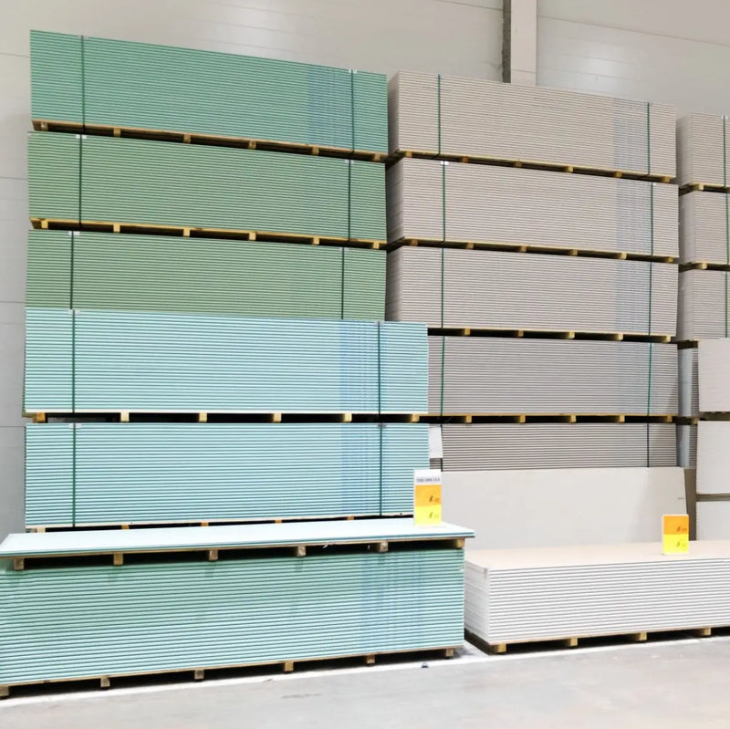 warehouse with plasterboards